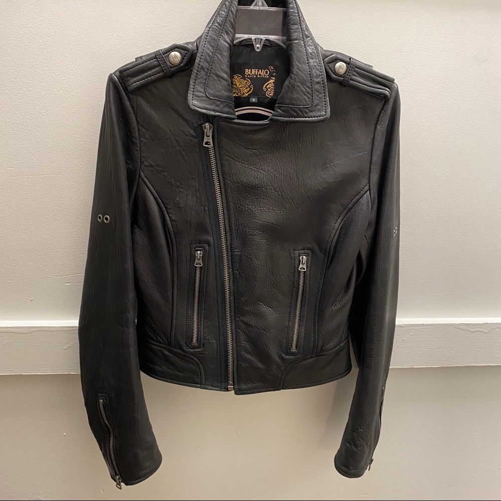 Buffalo black leather jacket.